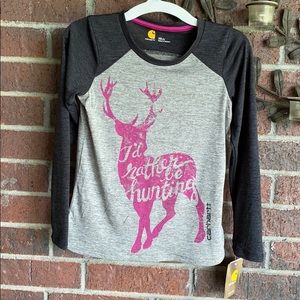 NWT carhartt girls size 7 deer hunting shirt NEW